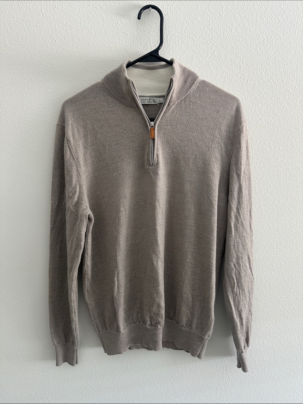 Men's Quarter-Zip Sweater in Taupe